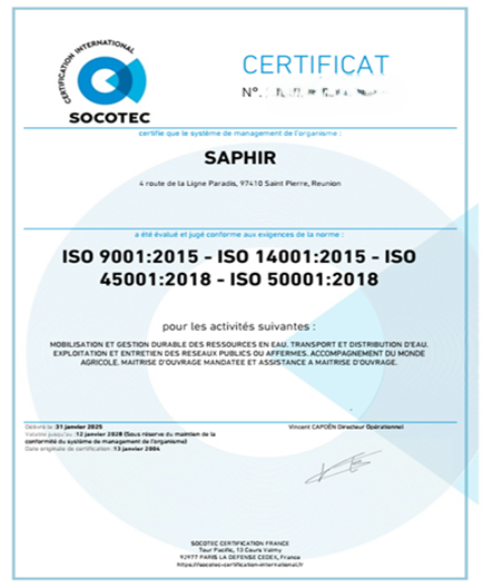 Nouvelles certifications ISO